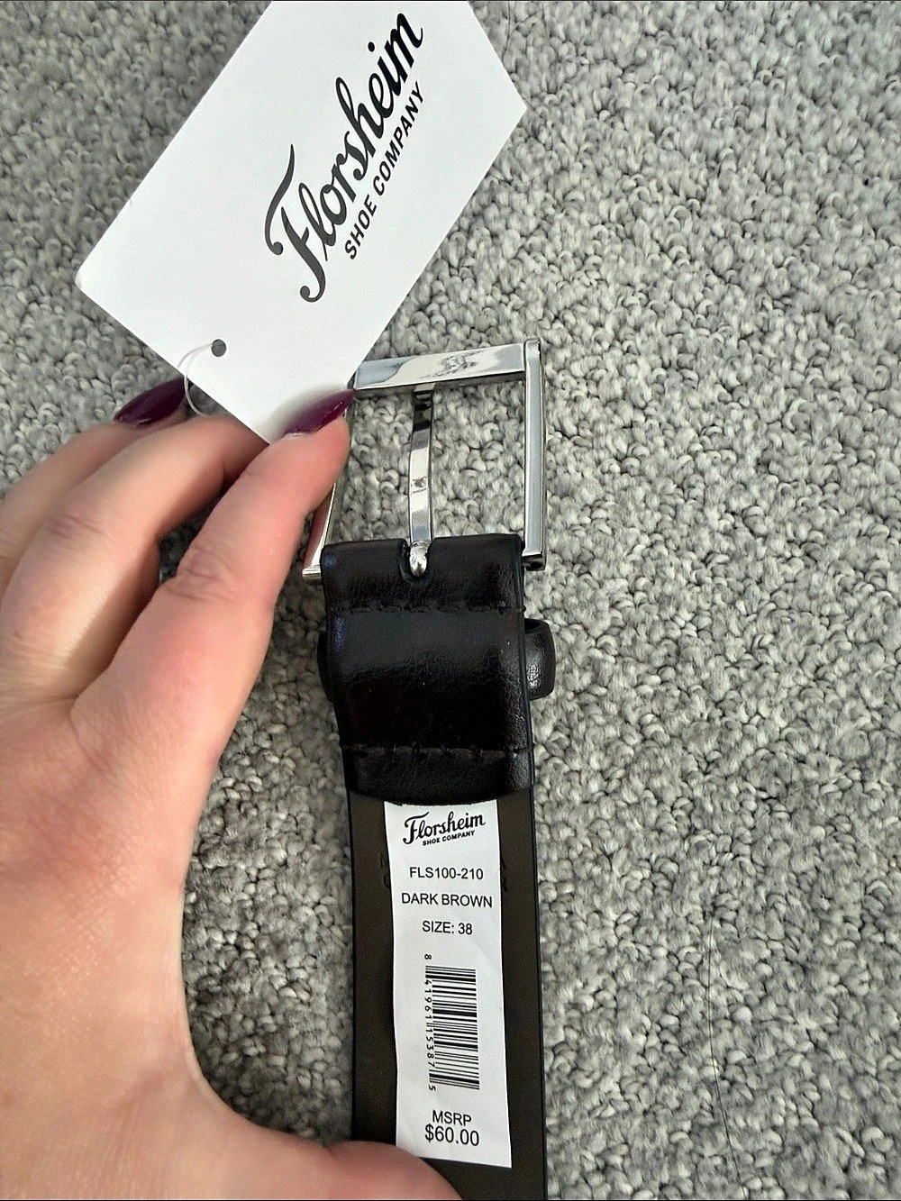 Johnston & Murphy Brown Leather Belt Size 32 NWT